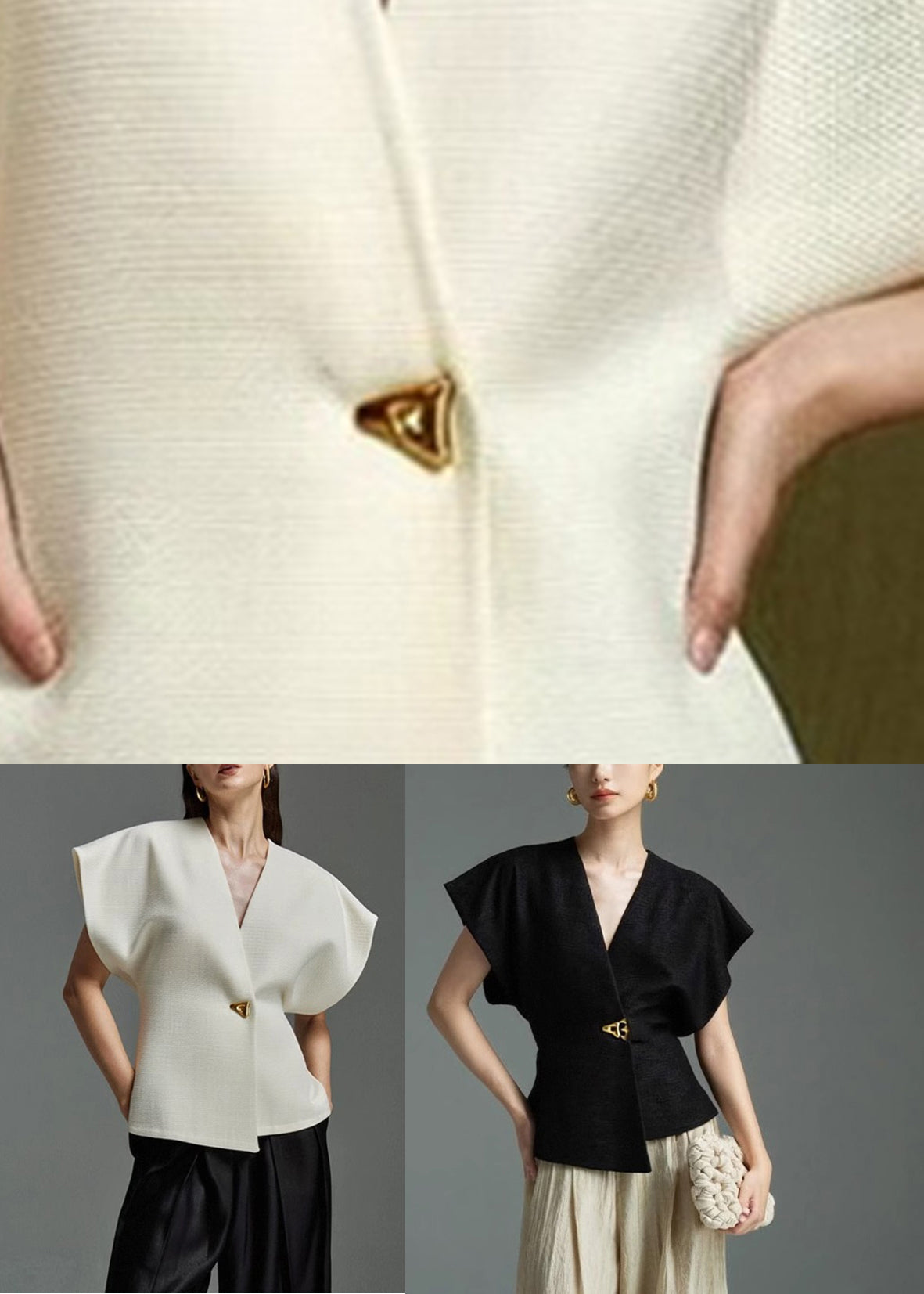 Black Solid Shirt Asymmetrical Sleeveless