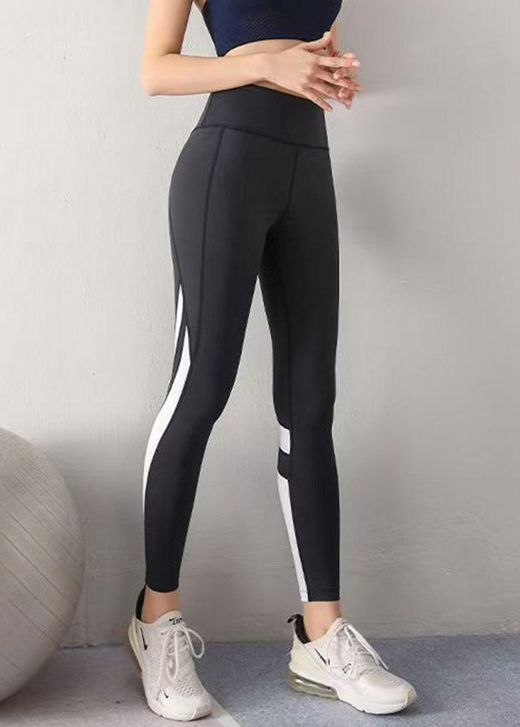 Black Tummy Control Capri Running Leggings