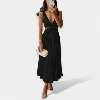 Maxi Dress with Pleated Design