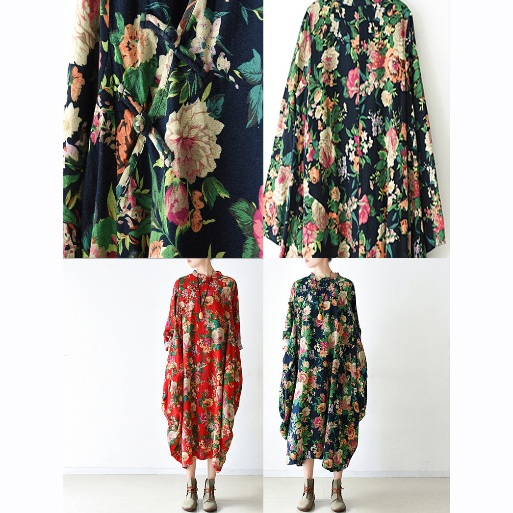 Blossom red baggy Chiffon kleider lose mode Chiffon kleid frühling kleider