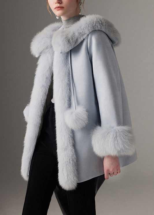 Mantel mit Kragen von Blue Fox, feines Patchwork-Design, Baumwollfüllung, Fledermausärmel