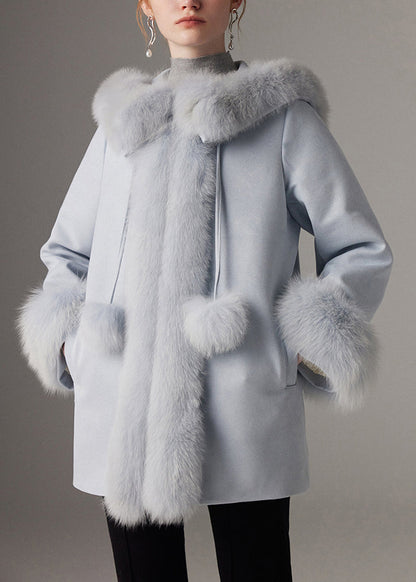 Mantel mit Kragen von Blue Fox, feines Patchwork-Design, Baumwollfüllung, Fledermausärmel