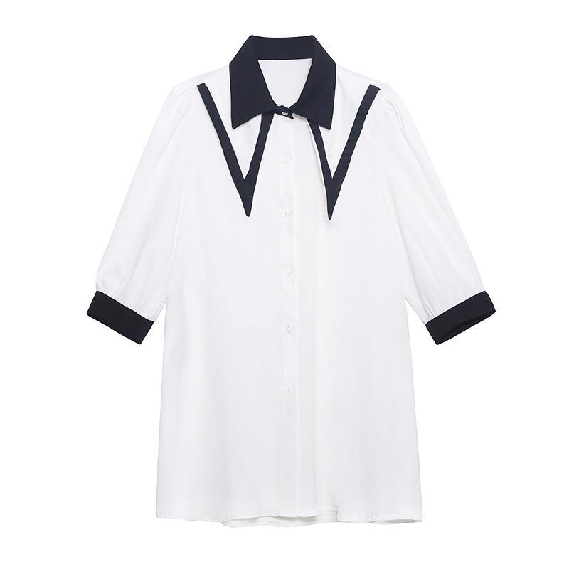 Bohemian Black Patchwork Cotton Button Summer Robe Dresses - SooLinen