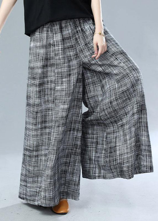 Bohemian Black Pockets Wide Leg Casual Fall Pants - SooLinen