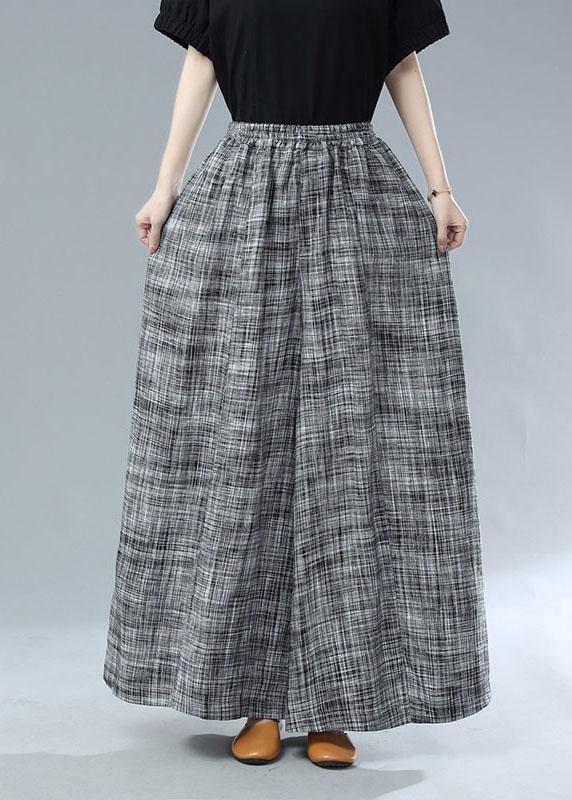 Bohemian Black Pockets Wide Leg Casual Fall Pants - SooLinen