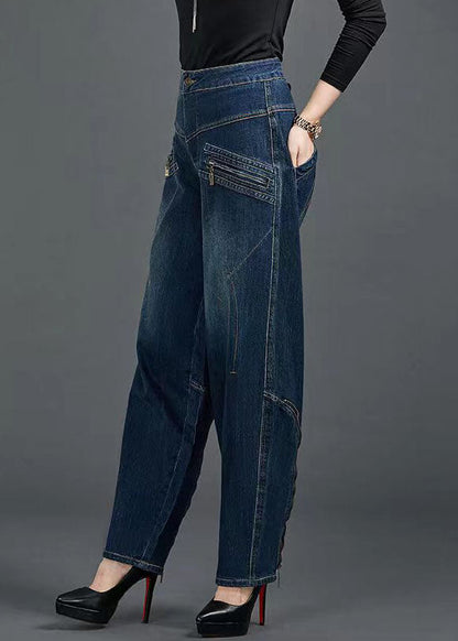 Pantalones vaqueros de algodón de cintura alta, favorecedores, con bolsillos y cremallera, de estilo bohemio, de verano