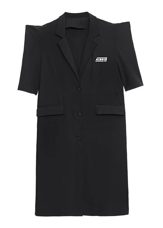 Bohemian Blue Peter Pan Collar Button Pockets Long Shirt Top - SooLinen