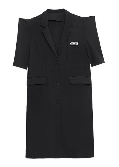 Bohemian Blue Peter Pan Collar Button Pockets Long Shirt Top - SooLinen