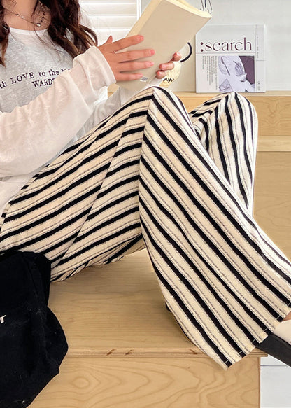 Bohemian Elastic Waist Print Cotton Straight Pants Summer