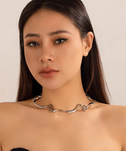 Bohemian Gold Metal Alloy Asymmetrical W-Shaped Collar Necklace