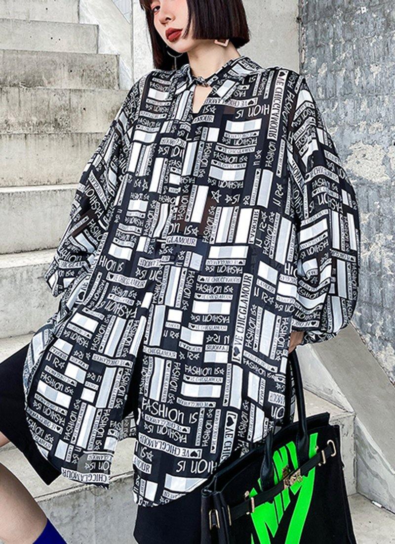 Bohemian Graphic Button Long sleeve Shirt - SooLinen