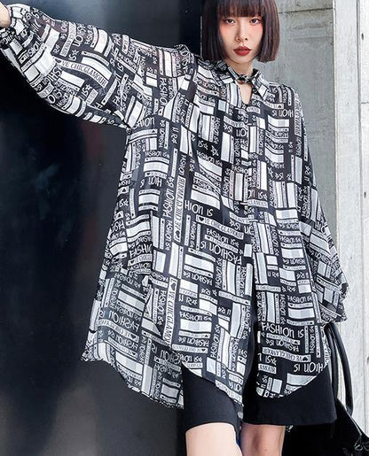 Bohemian Graphic Button Long sleeve Shirt - SooLinen