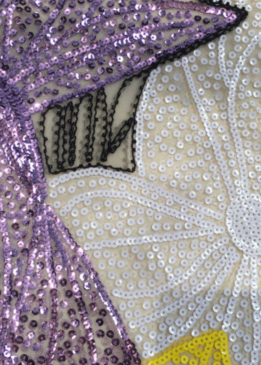 Top fino con lentejuelas y estampado de cuello redondo verde bohemio para otoño