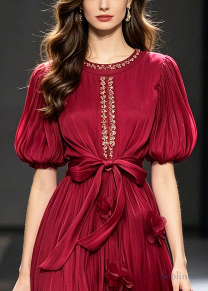 Bohemian Mulberry Rhinestone Floral Chiffon Vacation Dresses Summer