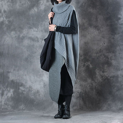 Bohemian Mulberry Rollkragen Patchwork Asymmetrisches Design Herbst Zweiteiliges Set