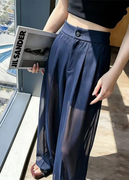 Bohemian Navy High Waist Sheer Tulle Pants Summer