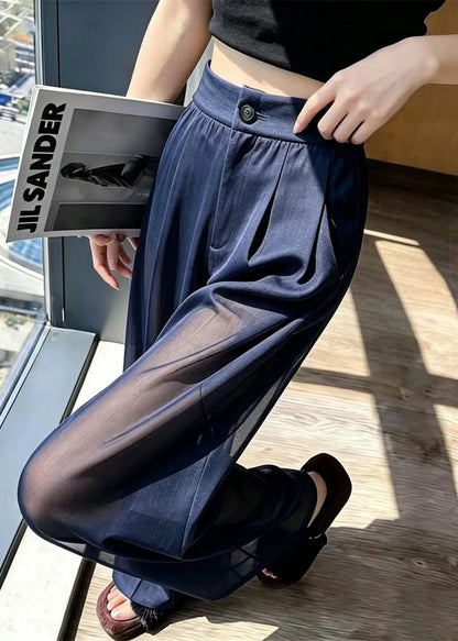 Bohemian Navy High Waist Sheer Tulle Pants Summer
