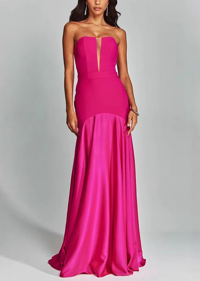 Bohemian Orange Strapless Patchwork Party Evening Dresses Summer