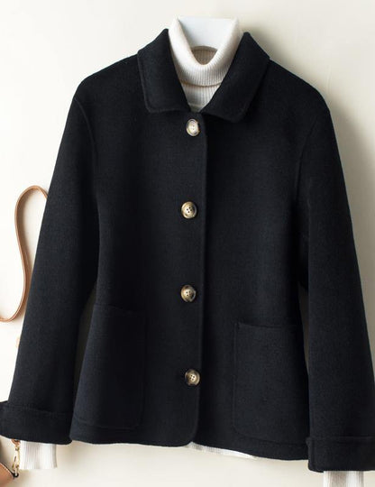 Bohemian Peter pan Collar pockets Plus Size clothes For Women brown jackets - SooLinen