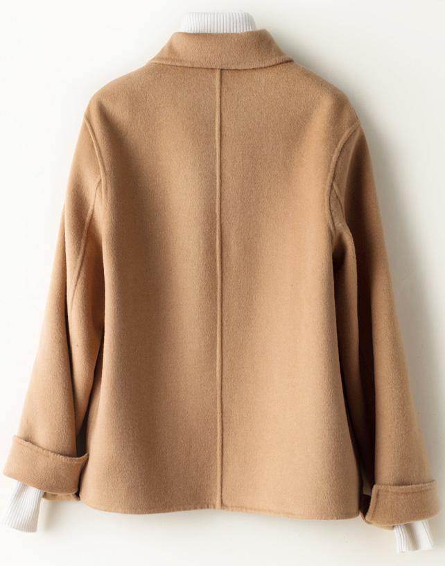 Bohemian Peter pan Collar pockets Plus Size clothes For Women brown jackets - SooLinen