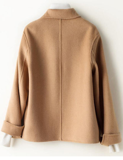 Bohemian Peter pan Collar pockets Plus Size clothes For Women brown jackets - SooLinen