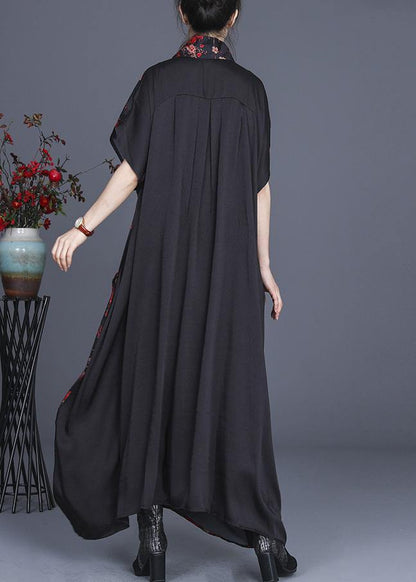 Bohemian Red Floral tie Sleeveless Long Dresses Summer - SooLinen