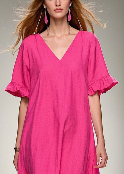 Bohemian Rose Oversized Cotton Vacation Dresses Summer