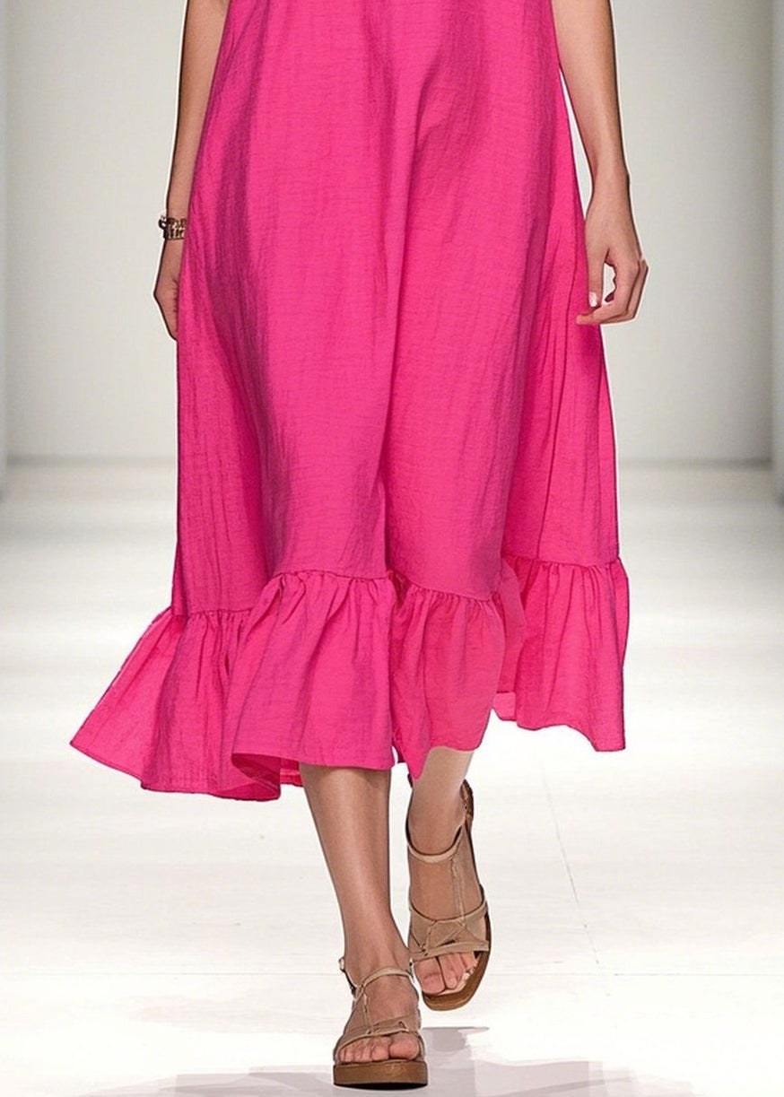 Bohemian Rose Oversized Cotton Vacation Dresses Summer