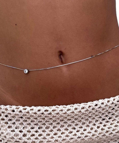 Bohemian Silk Stergild Silver Zircon Body Chain