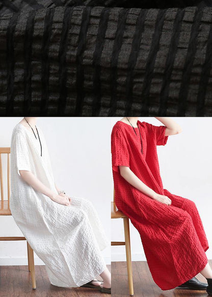 Bohemian Style Black Linen Low High Design Summer Robe - SooLinen
