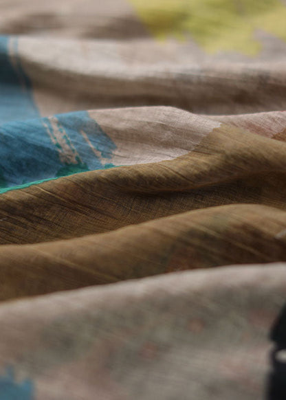 Bohemian V-Ausschnitt Print Button Shirt Tops Halbarm