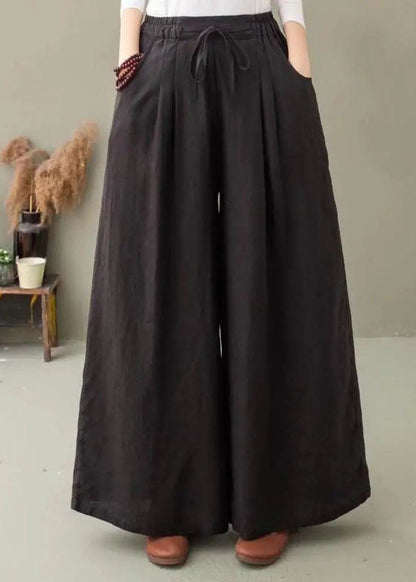 Bohemian Weiß Cinched Taschen weite Beinhose Frühling