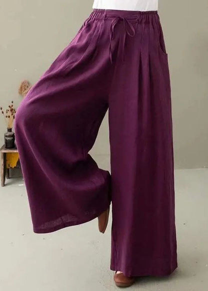 Bohemian Weiß Cinched Taschen weite Beinhose Frühling