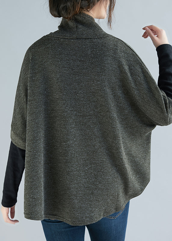 Böhmische graue Baumwollkleidung für Frauen Omychic Nähen High Neck Patchwork tägliches Frühlingshemd