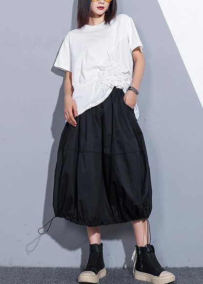 Bohemian o neck Cinched cotton clothes For Women design white blouses summer - SooLinen