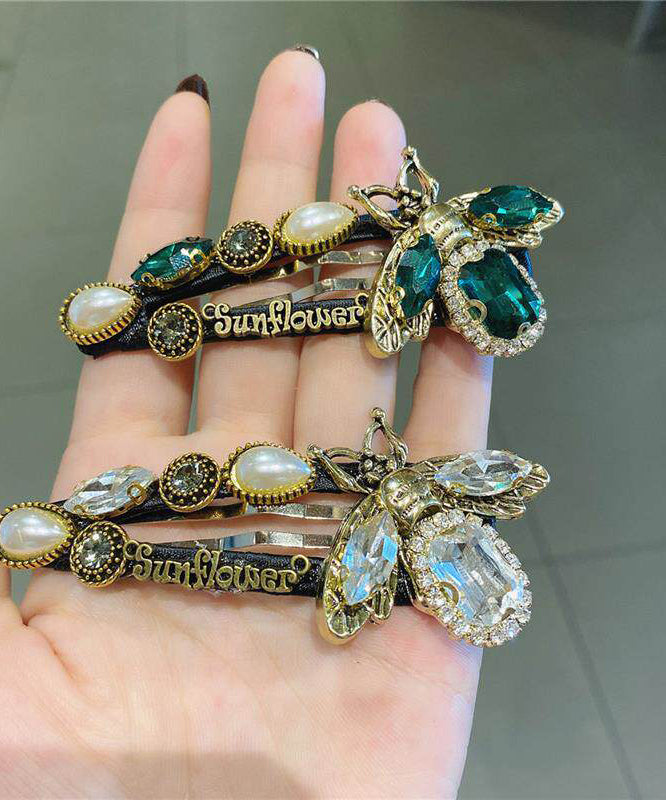 Boho Alloy Crystal Zircon Bee Hairpin Two-Piece Set