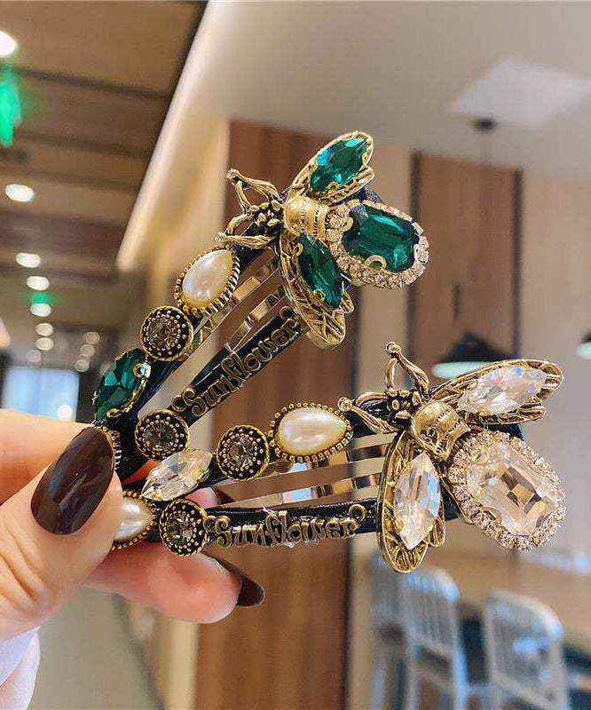 Boho Alloy Crystal Zircon Bee Hairpin Two-Piece Set