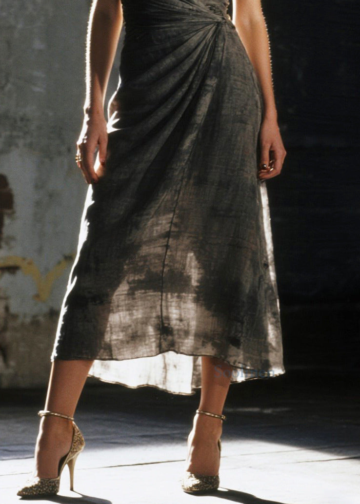 Boho-Minikleider aus schwarzer Baumwolle mit Batikmuster für den Sommer