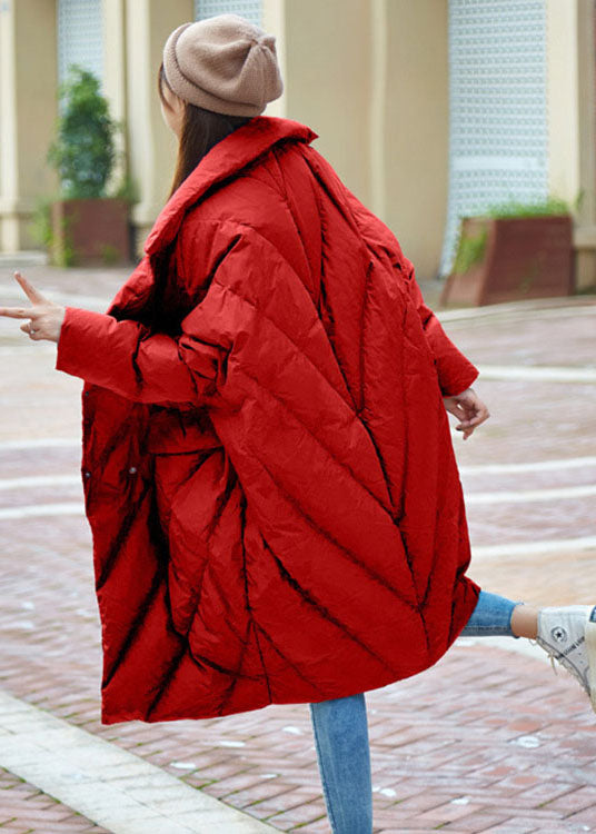 Boho Blau Peter Pan Kragen Knopf Lässige Winter Entendaunenmäntel