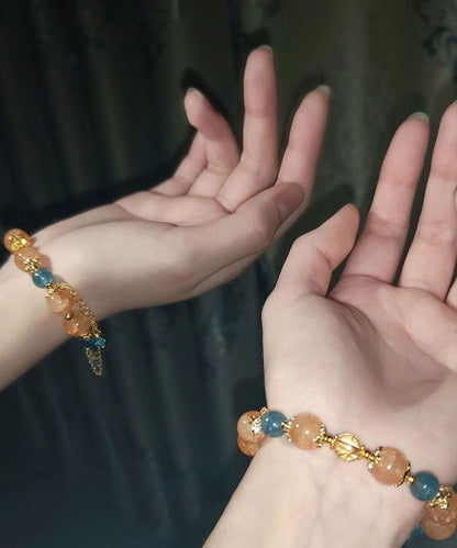 Boho Blau Sterling Silber Perlen Quaste Charm Armband