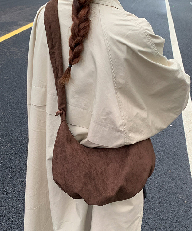 Boho-Satteltasche aus robustem, braunem Kunstwildleder