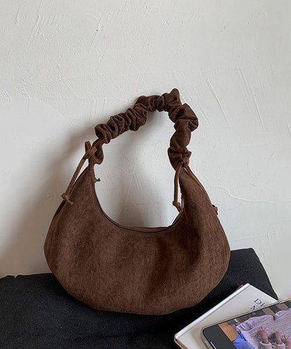 Boho-Satteltasche aus robustem, braunem Kunstwildleder
