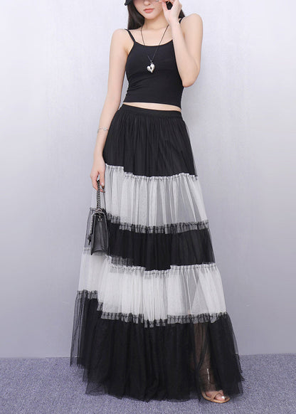 Boho Colorblock Exra Large Hem Patchwork Tulle Skirt Summer