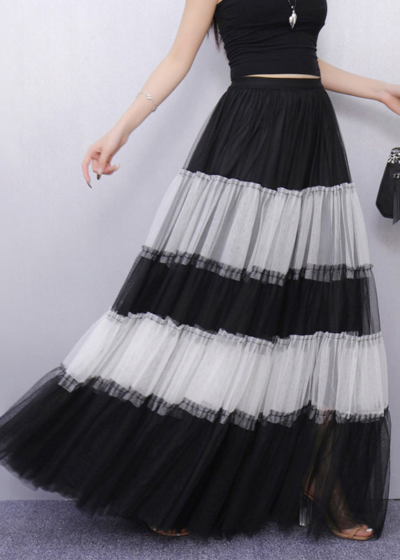 Boho Colorblock Exra Large Hem Patchwork Tulle Skirt Summer