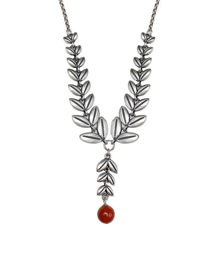 Collar con colgante de plata estilo bohemio con diseño de espiga de trigo y patchwork para mujer