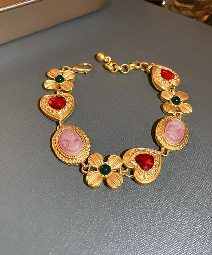 Collar bohemio de princesa con diseño floral de circonita y aleación de oro