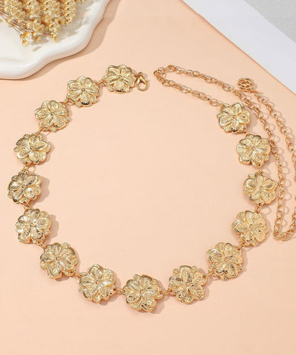 Boho Gold Metal Alloy Floral Body Chain