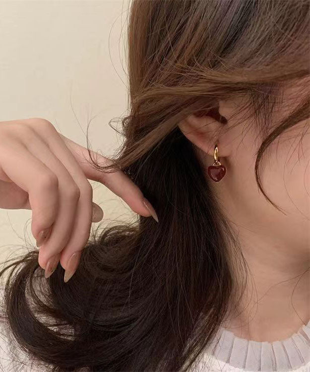 Pendientes colgantes de aleación verde bohemio con aceite de amor