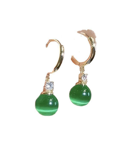 Pendientes colgantes de ópalo con incrustaciones de cobre verde bohemio