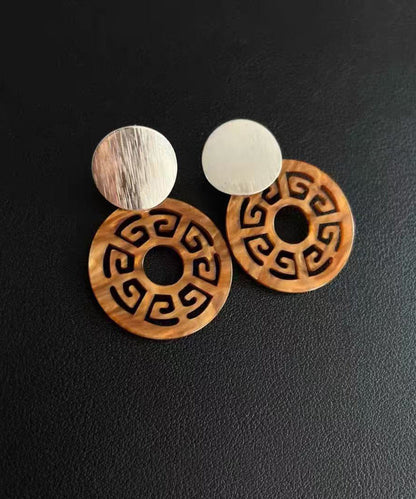 Boho-Ohrringe in Grün aus Sterlingsilber und Acryl mit hohler Wolkenform